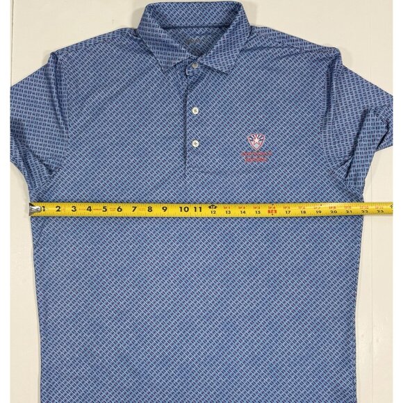 Johnnie-O Mens Carter Polo Shirt Sz Medium Geometric Scottsdale National Golf - Picture 11 of 12